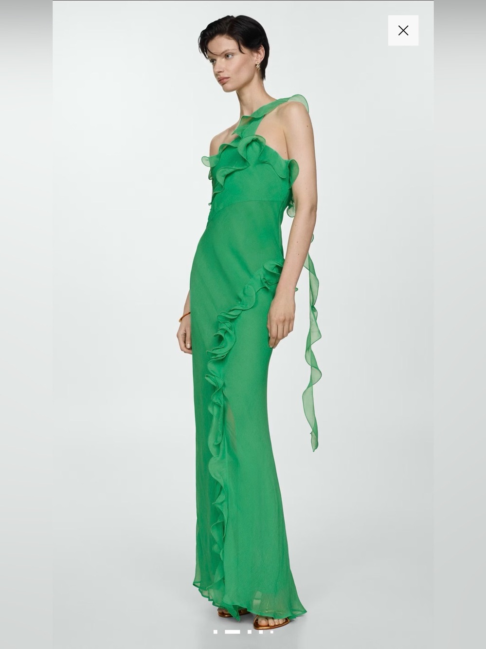 Mango Asymmetrical Ruffle Dress - Picture 2 of 6